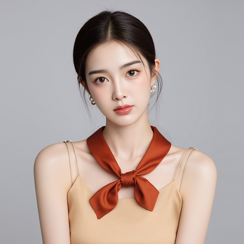 Primavera y verano de color sólido 70 bufandas cuadradas bufandas de seda de moda bufandas de mujer minimalistas bufandas profesionales bufandas