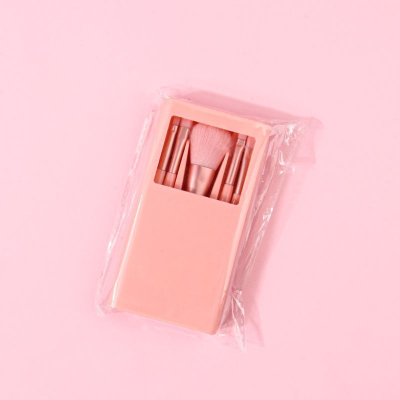 5 cepillo de maquillaje con espejo ventana abierta blush de pelo suave cepillo de pintura de sombra de ojos cepillo portátil caja de espejo herramientas de maquillaje