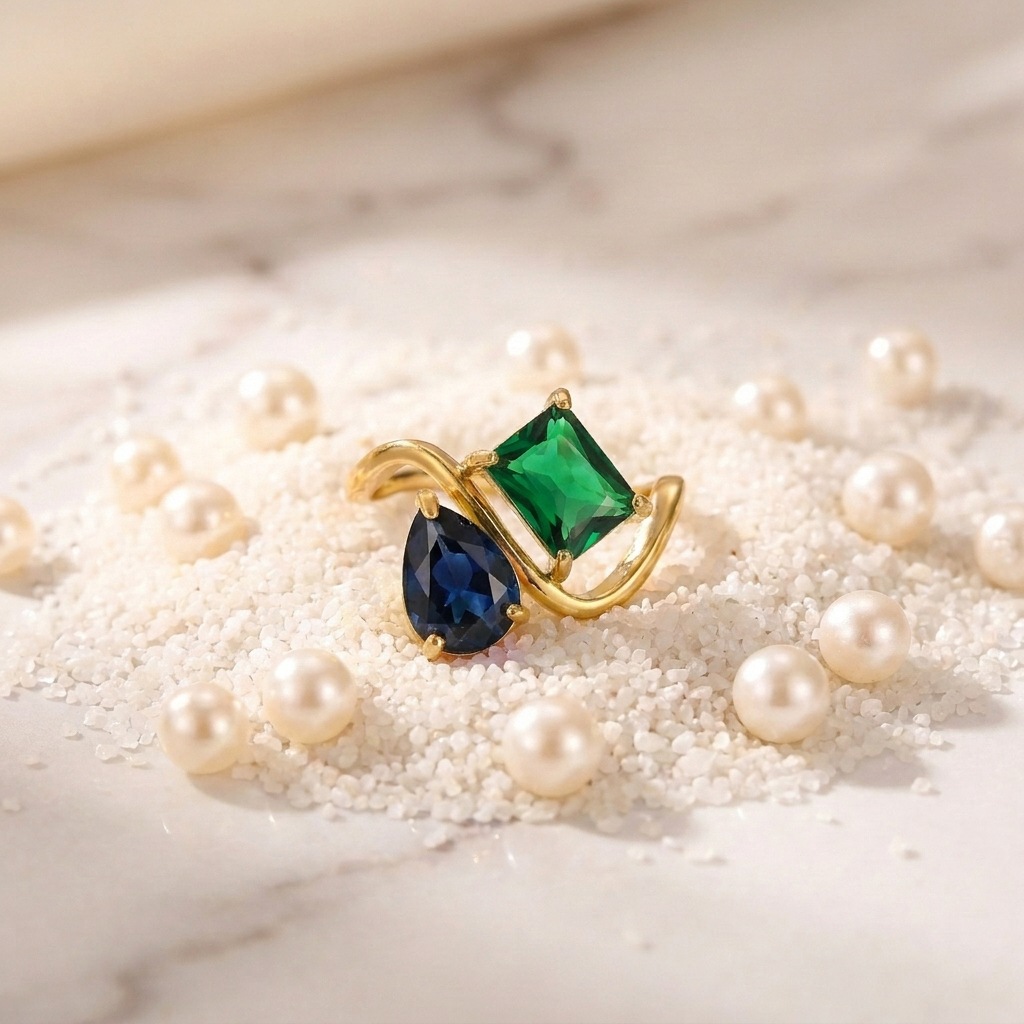 12 Birthstone Ring Replaceable Colored Gemstone Ring Luxury Titanium Steel Gold Plated Ring Women