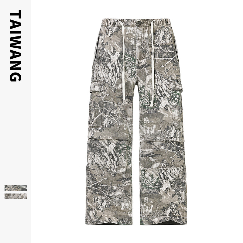 Pantaloni da paracadutista da uomo Pantaloni da lavoro multitasche larghi retrò da uomo_voghion.com