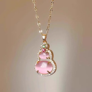 Gourd Pendant Necklace Women's Light Luxury Niche High-end 2025 New Explosive Collarbone Chain Mother's Day Gift for Mom