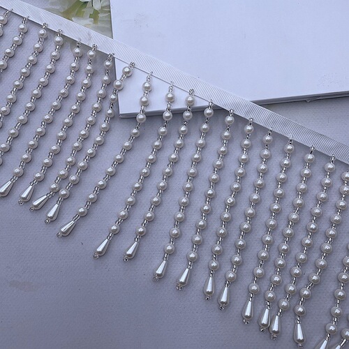 Handmade bead imitation pearl tassel hanging beads diy hanfu lace accessories white pearl hanging tassel decorative belt accessories