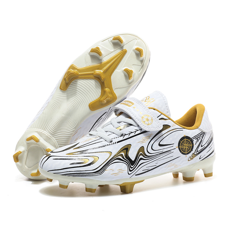 Nuevos zapatos de fútbol para niños con hierba larga transfronteriza Velcro deportes Velcro transfronterizo para jóvenes estudiantes