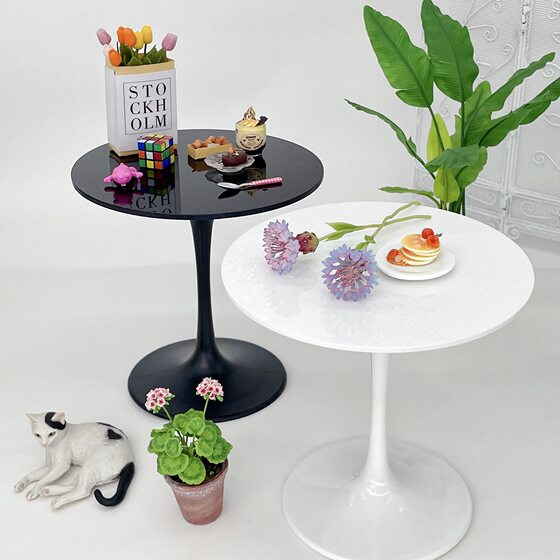 6 Points 8 points doll house table and chair model miniature scene decoration now wind Nordic style table and chair restaurant table and chair