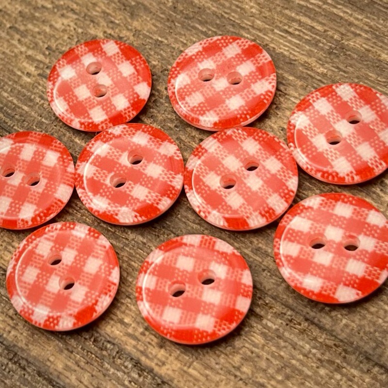 布目樹脂ボタンdiy子供装飾ボタン赤ちゃん服円形両眼シャツボタンカラー格子ボタン|undefined