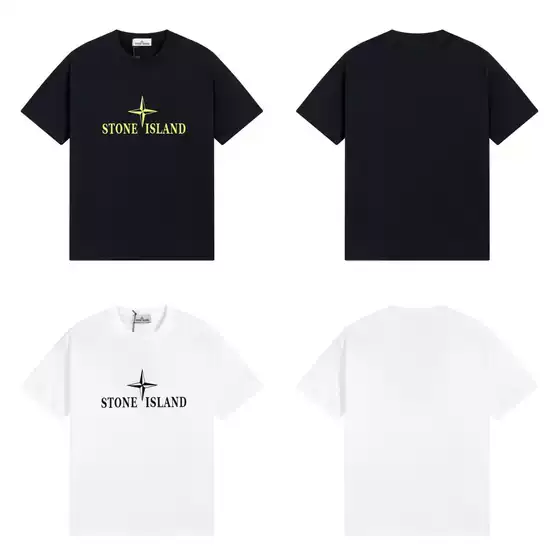 Stone Island Summer New Style Chest Dart English Print Loose Short Sleeve T-Shirt