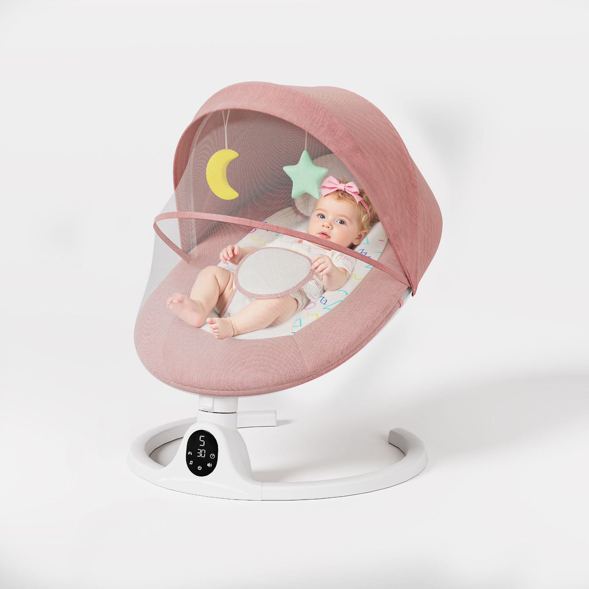 Baby Soothing Rocking Chair for Newborns, Can Sit and Lie Down, Intelligent Soothing Recliner, Baby Cradle, Leisure Dual-Purpose