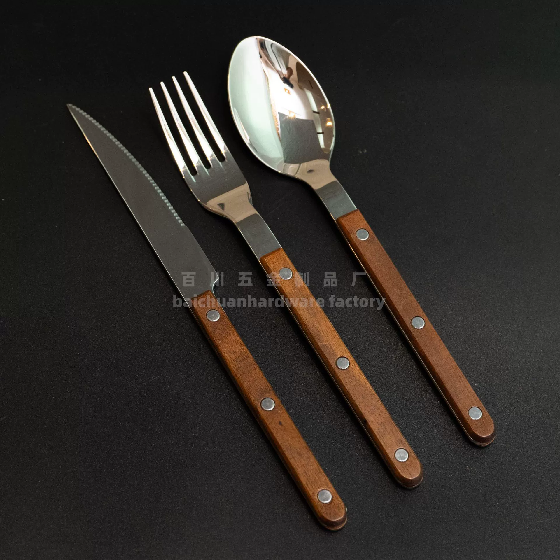 Столовый набор из натурального дерева и нержавеющей стали, французский стиль, домашний сервиз, конфигурации