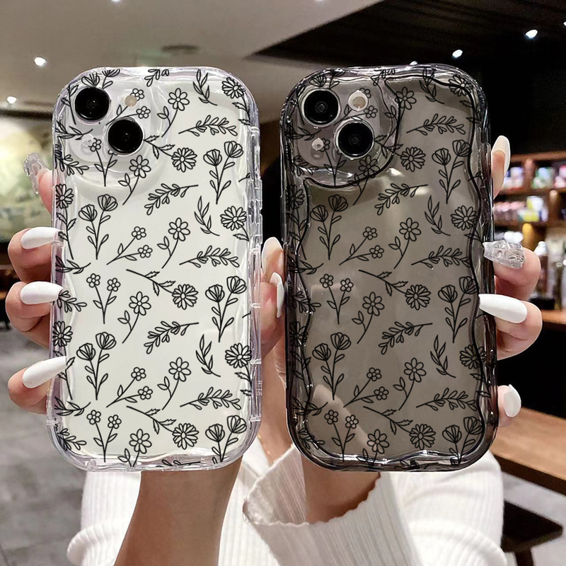 Cross-Border Ins Style Retro French Romantic Iphone17Pm Mobile Phone Case 15Pro Apple 16 Transparent 14 Cream Case