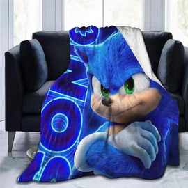 索尼克法兰绒毛毯数码印花午休盖毯办公室空调毯子FAB沙发盖毯