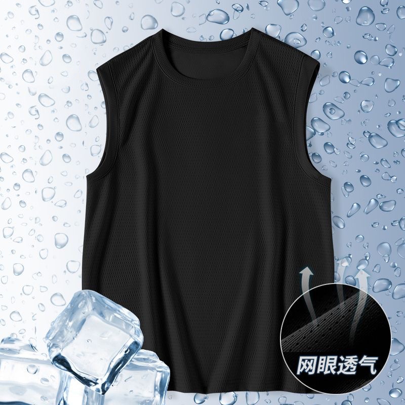 2026 chaleco de hombro de verano hombre deportivo suelto sin mangas malla transpirable camiseta de hombro de secado rápido fábrica directa