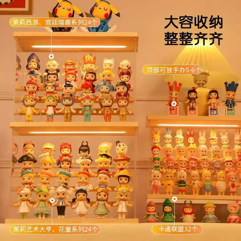 Acrylic stand with light, doll, storage box, minifigure, storage system