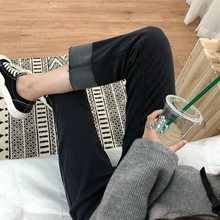 弹力孕妇牛仔裤冬季加绒加厚直筒裤秋季外穿春秋款托腹裤九分裤