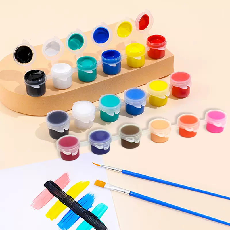 儿童彩绘3ml6色连体颜料套装美术颜料条石膏风筝绘画专用丙烯颜料