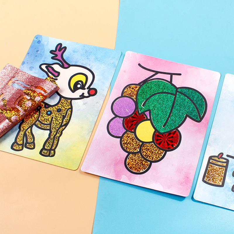 Children's flash painting transfer sticker diy spot color Magic Art fun toys kindergarten sticker painting gift Children's flash painting transfer sticker diy spot color Magic Art fun toys kindergarten sticker painting gift