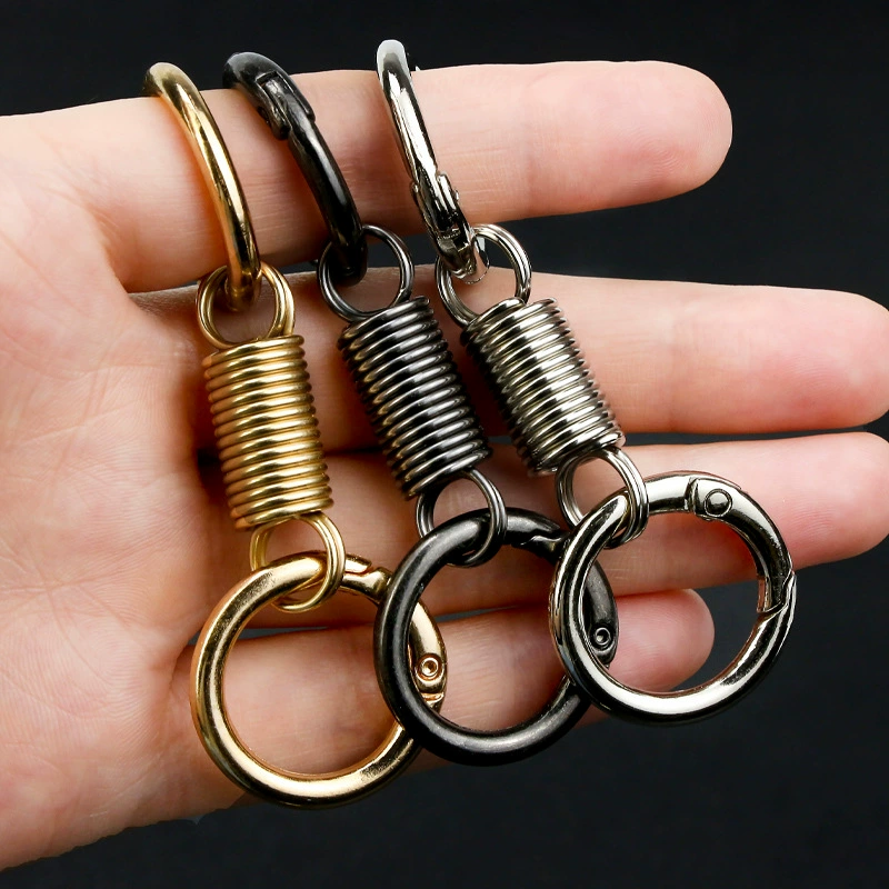 Прямые поставки с завода: металлический брелок с двойным кольцом из цинкового сплава, простой деловой брелок для ключей от машины, подарок.
