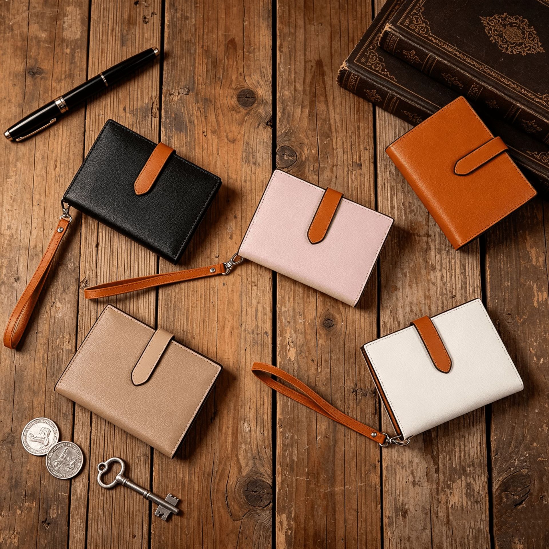New Genuine Leather RFID Ultra-Thin Wrist Passport Holder, Palm Print Multifunctional Wallet, Ticket Holder, Document Holder, Passport Holder for Women