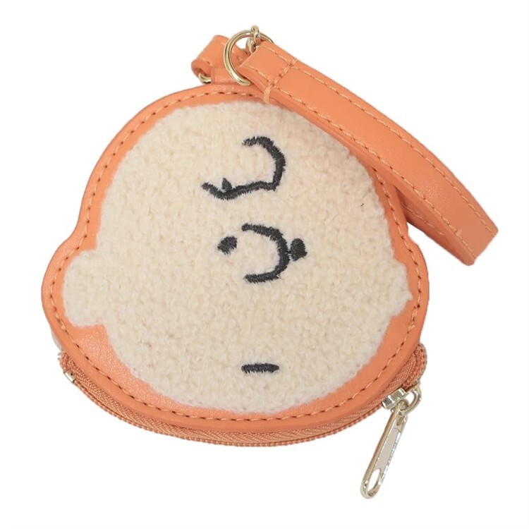 日本のスヌーピーキャラクター頭型小物収納袋チャーリーオラフかわいい漫画刺繍小銭入れペンダント|undefined