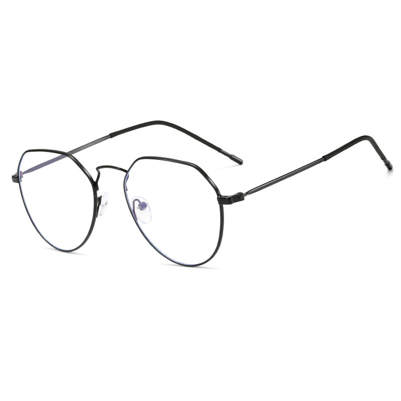 Anti-Blue Light Computer Glasses, Thin Metal, Unisex, Non-Prescription, Can Be Fitted with Prescription Lenses, Cat-Eye Style