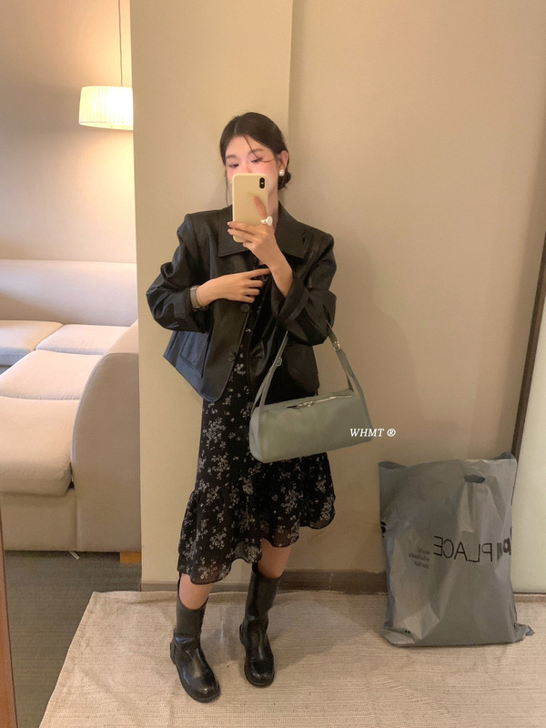 【WOW】简韩气质翻领单排扣显瘦短款皮衣外套女秋季显瘦PU夹克|undefined