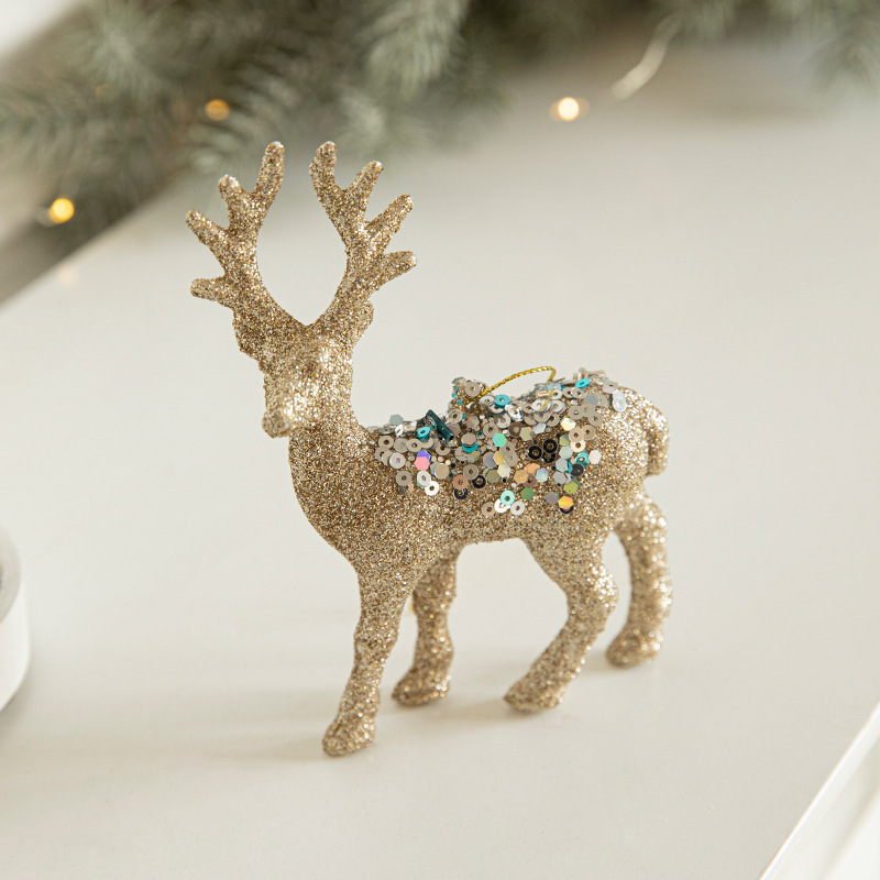 Gangheng ヨーロッパとアメリカのクリスマス装飾ペンダント鹿ヘラジカクリスマスツリーアクセサリーペンダント絶妙な装飾品シーンレイアウト|undefined