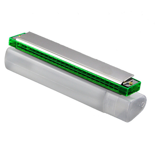 New metal music 24-hole mouth organ playing educational toy seashell harmonica musical instrument street stall factory wholesale