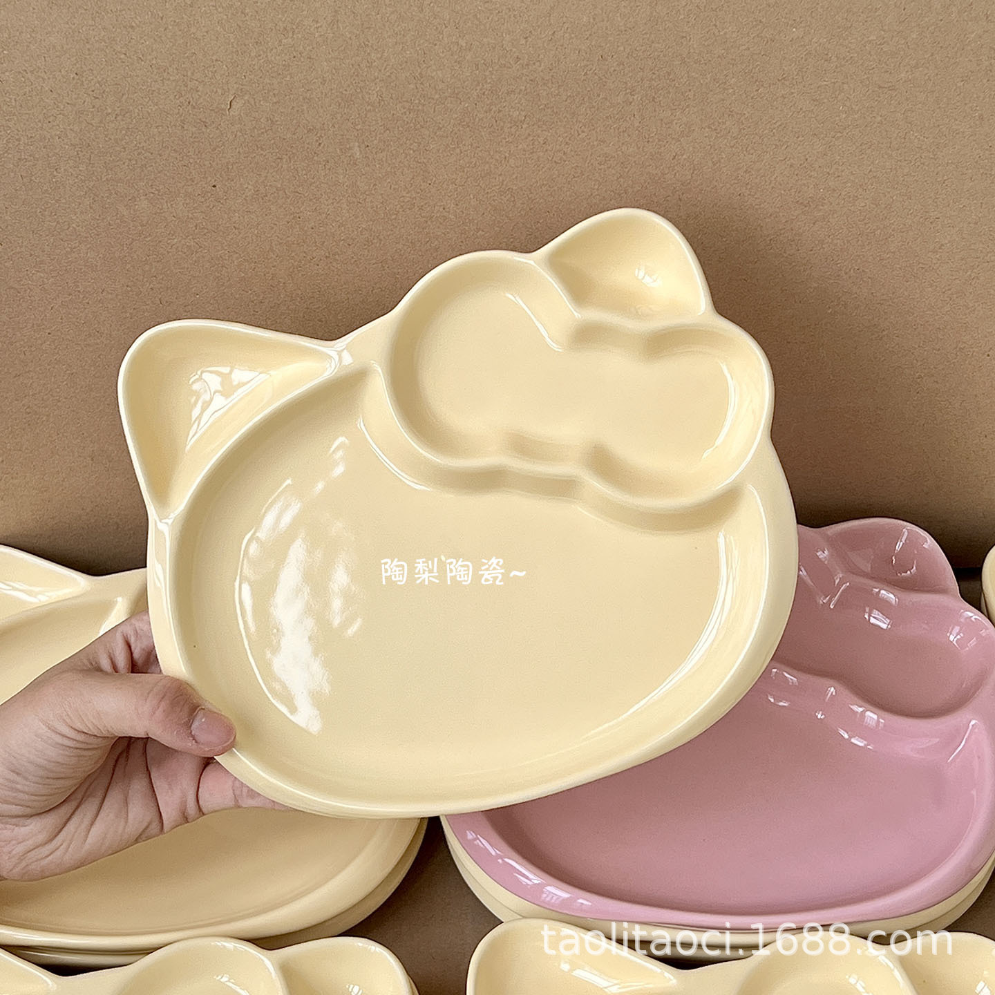 Cartoon ceramic dinner plate for home use