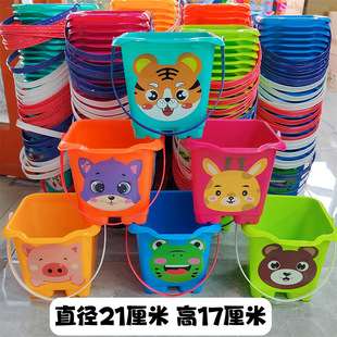 New plastic toy bucket beach toy color small bucket children play house beach fishing toy bucket