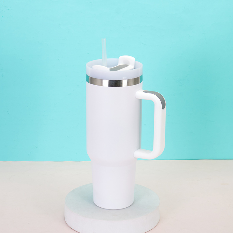 Isolierte Trinkflasche 40oz Mit Henkel Und Trinkhalm Edelstahl_voghion.com