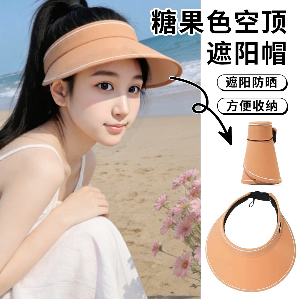 Summer New Style Women's Sun Protection Sun Hat for Cycling and Outdoor Activities, Face-Covering Sun Hat, Fashionable Headband, Open-Top Hat