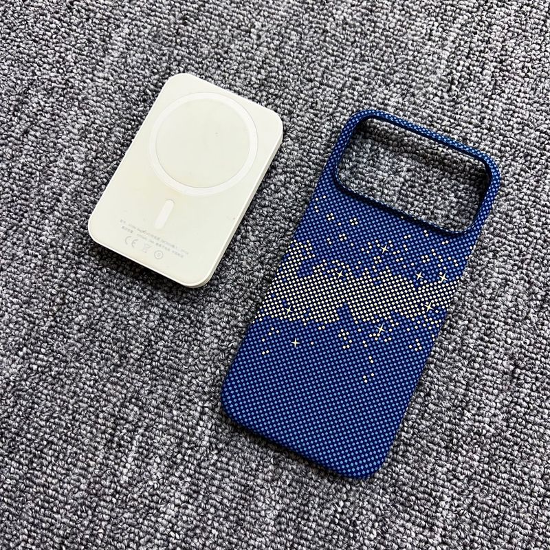iPhone17ProMax碳纤维纹理手机壳磁吸半包苹果16磨砂PC超薄保护套|undefined