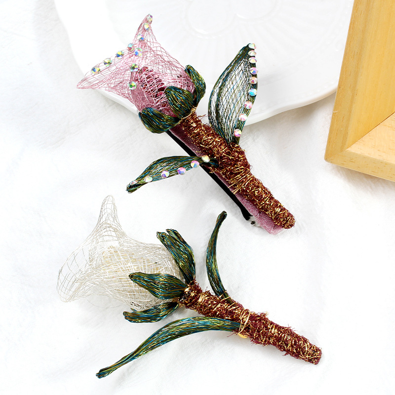 Ensemble bandeau et boucles d'oreilles Youni Original Tulipe Forêt - Nouveaux accessoires de mariage - Super Fairy en fil de cuivre_voghion.com