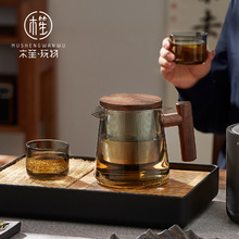 木笙玩物玻璃茶壶泡茶家用耐高温茶水分离过滤不锈钢内胆泡茶神器
