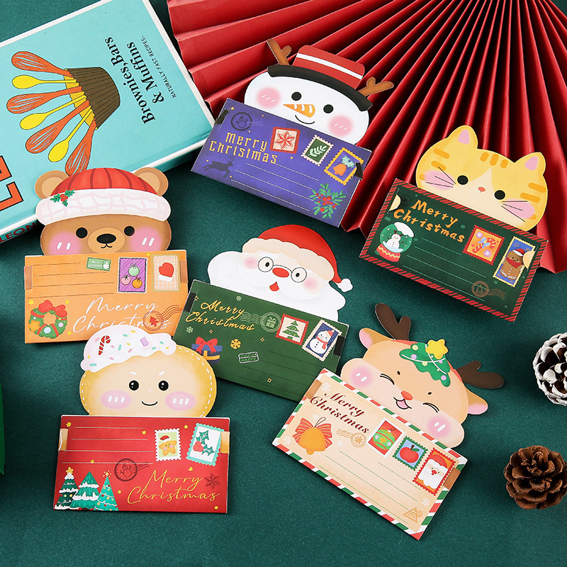 New Christmas greeting cards, thank-you cards, and festive cards; Korean-style, creative, and cute Christmas cards; cross-border New Year greeting cards