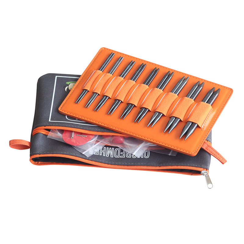 Herramientas de tejido QVCBF 11cm de alúmina cuadrada aguja de suéter desmontable política 9 paquete 3.5mm-8.0mm