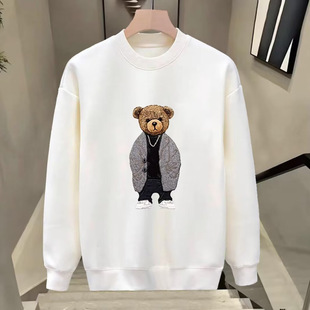 Sweater 2024 New Round Neck Long Sleeve Spring and Autumn Fashion Men's and Women's Loose Base Shirt Inner Ride Top