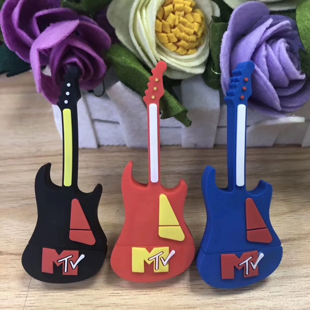 Музыкальные инструменты, мультяшный USB-флеш-накопитель, гитара, скрипка, творческий сувенир, 64 ГБ, подарок на день рождения, творческий подарок