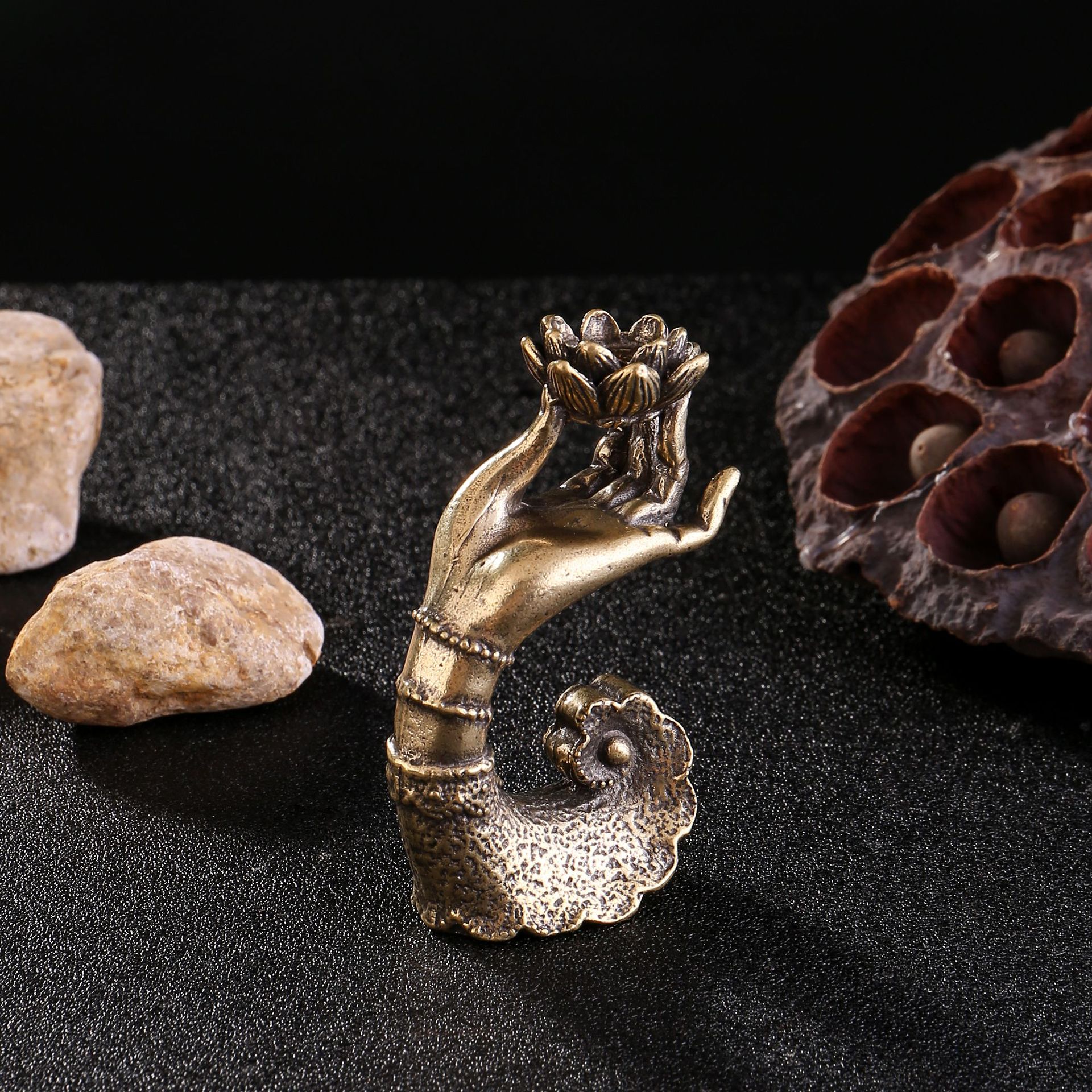 휴대용 로터스 역류 향 장식품