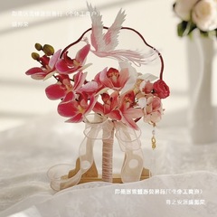 中式婚礼团扇手捧花晨袍秀禾扇子新娘结婚出嫁订婚拍照迎亲道具厂