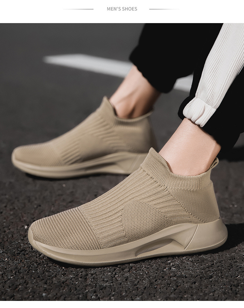 2023 spring new flying woven men's breathable shoes slip-on lazy shoes lovers shoes sports casual men's shoes cross-border undefined