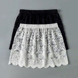 Sweater Stacked and Wearing Inner Base Artifact Skirt Covering Ass Small Fart Curtain Matching Sweater Fake Hem Lace Skirt