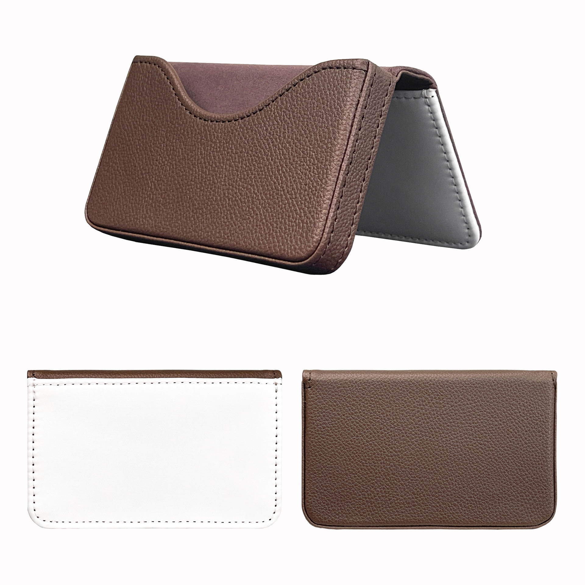 Suministro directo de fábrica, caja de tarjetas de visita en blanco con transferencia de calor, caja de tarjetas de sublimación con transferencia de calor DIY, tarjetero de cuero PU