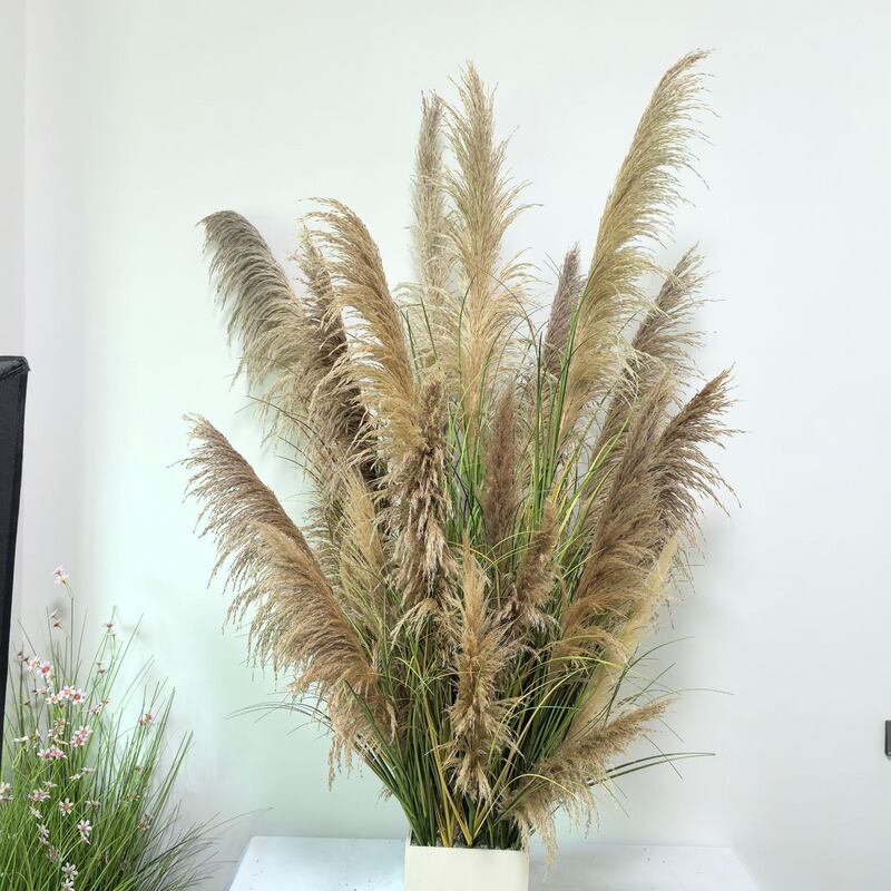 玄硕仿真芦苇干花假花北欧风客厅玄关插花橱窗隔断装饰绿植造|undefined