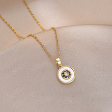 项链女欧美眼睛蝴蝶项链土耳其锆石蓝色眼睛个性时尚小众锁骨链女