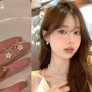 925银针小清新甜美花朵耳环女ins风小众设计感气质耳钉耳饰品批发