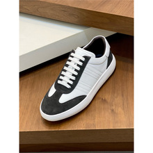 春秋季新款真皮休闲鞋圆头低帮系带百搭春鞋欧洲站潮流时尚男鞋