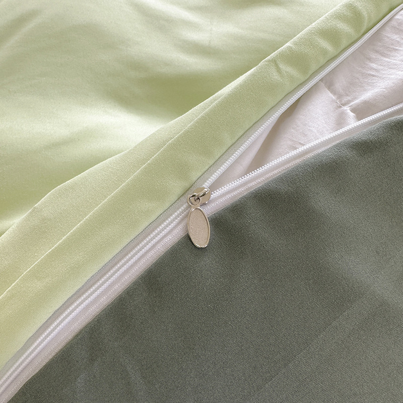 Juego de sábanas de algodón lavado cepillado de cuatro piezas, estilo primavera y otoño, color liso sencillo, juego de cama de alta gama, lujo personalizado al por mayor.