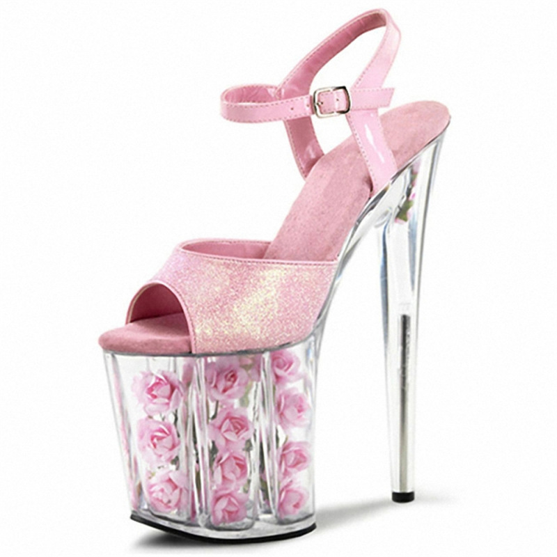 Waterproof Patent Leather High-Heeled Sandals 2024 Summer New Open-Toe Sexy Versatile High-Heeled Shoes with Ankle Strap