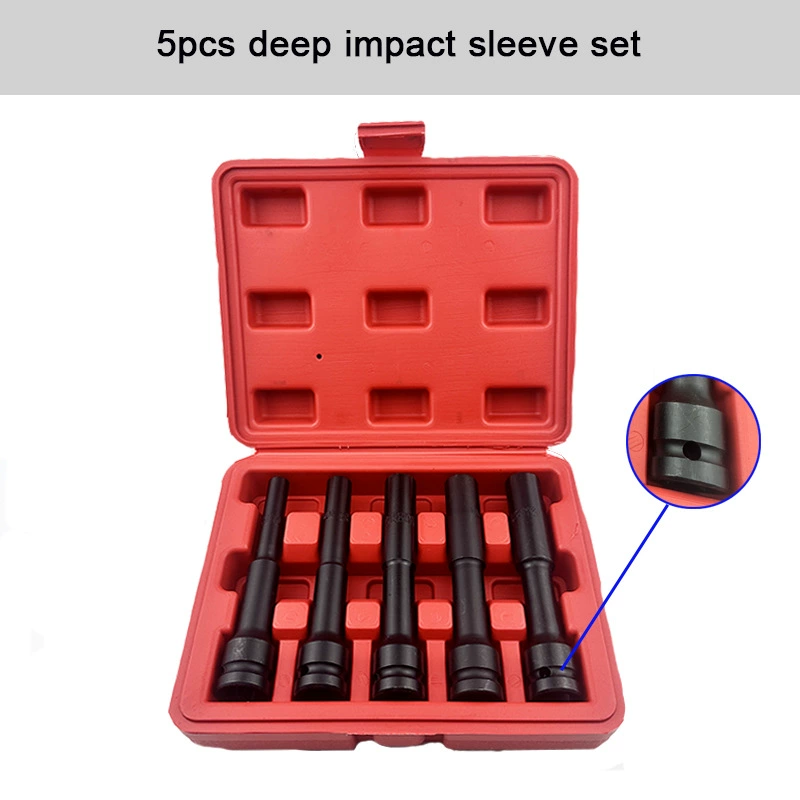 Популярный трансграничный продукт, набор из 5шт1/ 2inch метрических шестигранных глубоких ударных головок (8-14 мм)