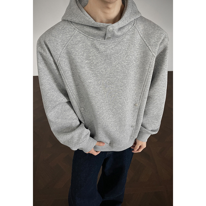 360g Deconstructed Button-Up Hooded Sweatshirt for Men, Spring Cleanfit Short Style, Structured Hoodie, American-Style Heavy Jacket 360g Deconstructed Button-Up Hooded Sweatshirt for Men, Spring Cleanfit Short Style, Structured Hoodie, American-Style Heavy Jacket